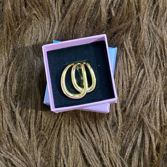 Stainless Steel 18K Geometric Asymmetric Chucky Irregular Ring. - Picture 7 of 10